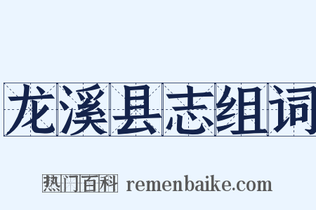 龙溪县志组词是什么意思的图片